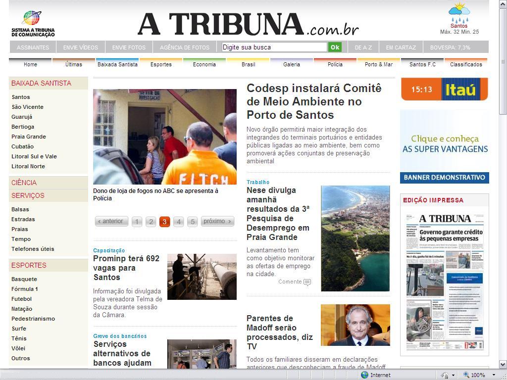 Novo site de A Tribuna Novo site de A Tribuna