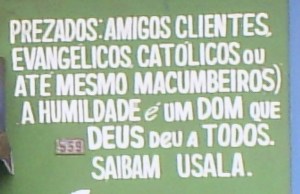 Detalhe da mensagem. Foto: Allan Nóbrega