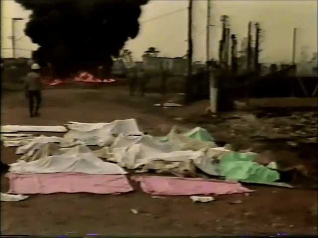 Alguns dos 93 corpos oficialmente encontrados após a tragédia. Outras centenas desapareceram sob as cinzas (imagem: Reprodução/TV Globo)